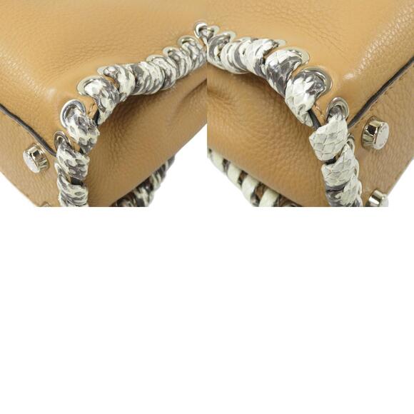 Fendi Peekaboo Selleria Handbag Calfskin Python Leather